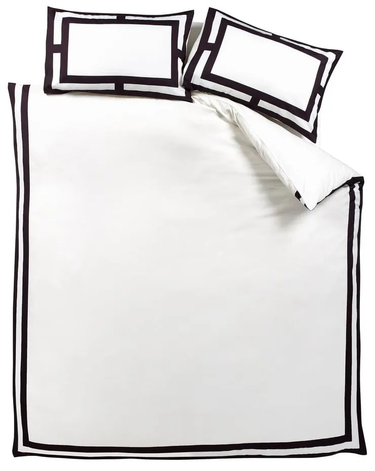 Fekete-fehér kétszemélyes ágyneműhuzat 200x200 cm Mono Panel – Catherine Lansfield