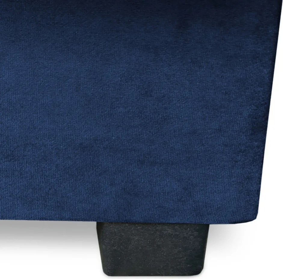 2 db-os szett, ágyazható kanapé sötétkék színben, velúr kárpittal SIGMA