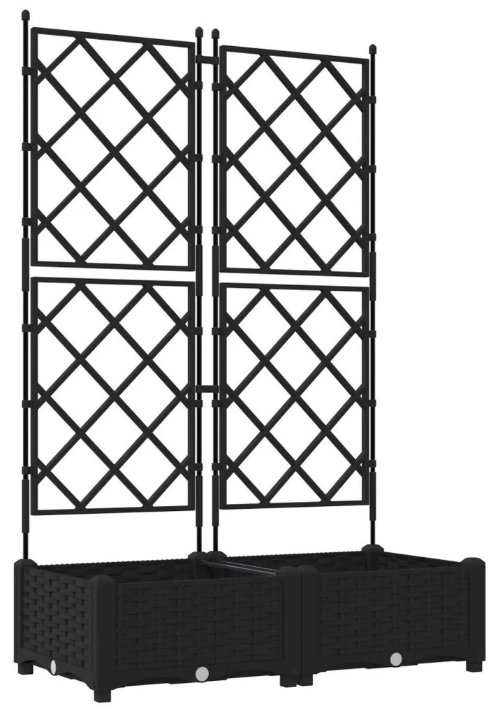 Trellis-es Ültető 2 db Fekete 80x40x125.5 cm