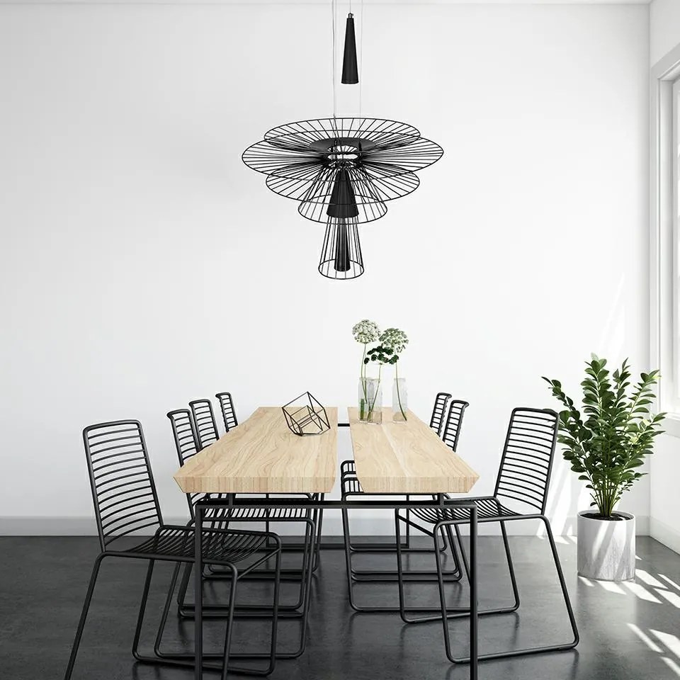 KING HOME MSE1501100139 SESTO Modern Függesztett Lámpa Fekete GU10 IP20