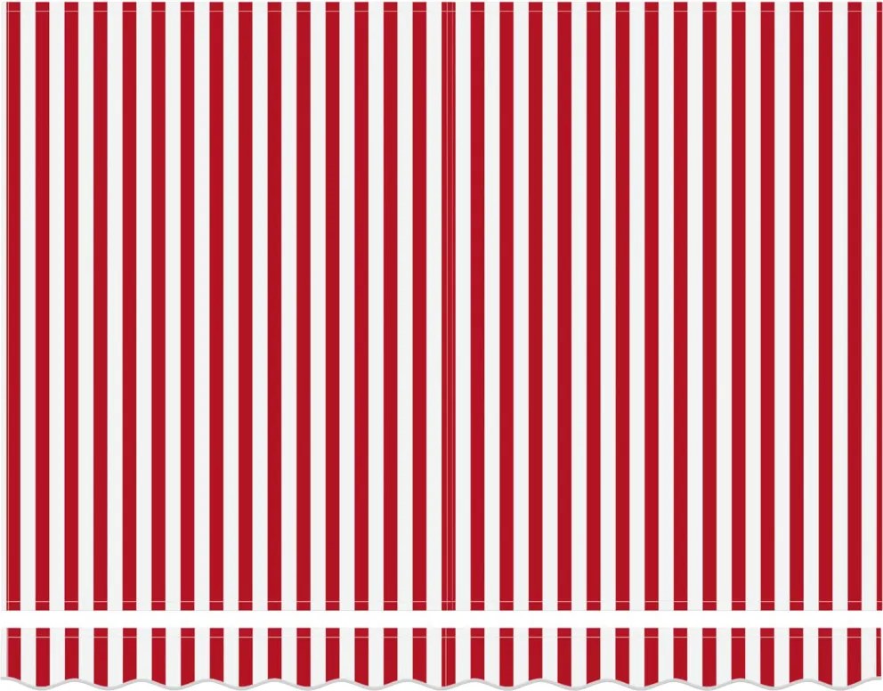 Behúzható napellenző Piros és Fehér 350 x 250 cm
