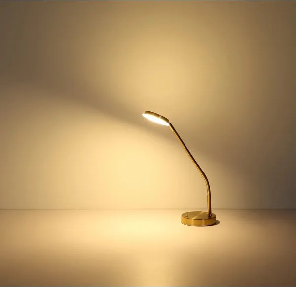 Globo 58504TM - SILVIO érintésvezérlésű, dimmelhető LED asztali lámpa, 6,5W/230V, sárgaréz