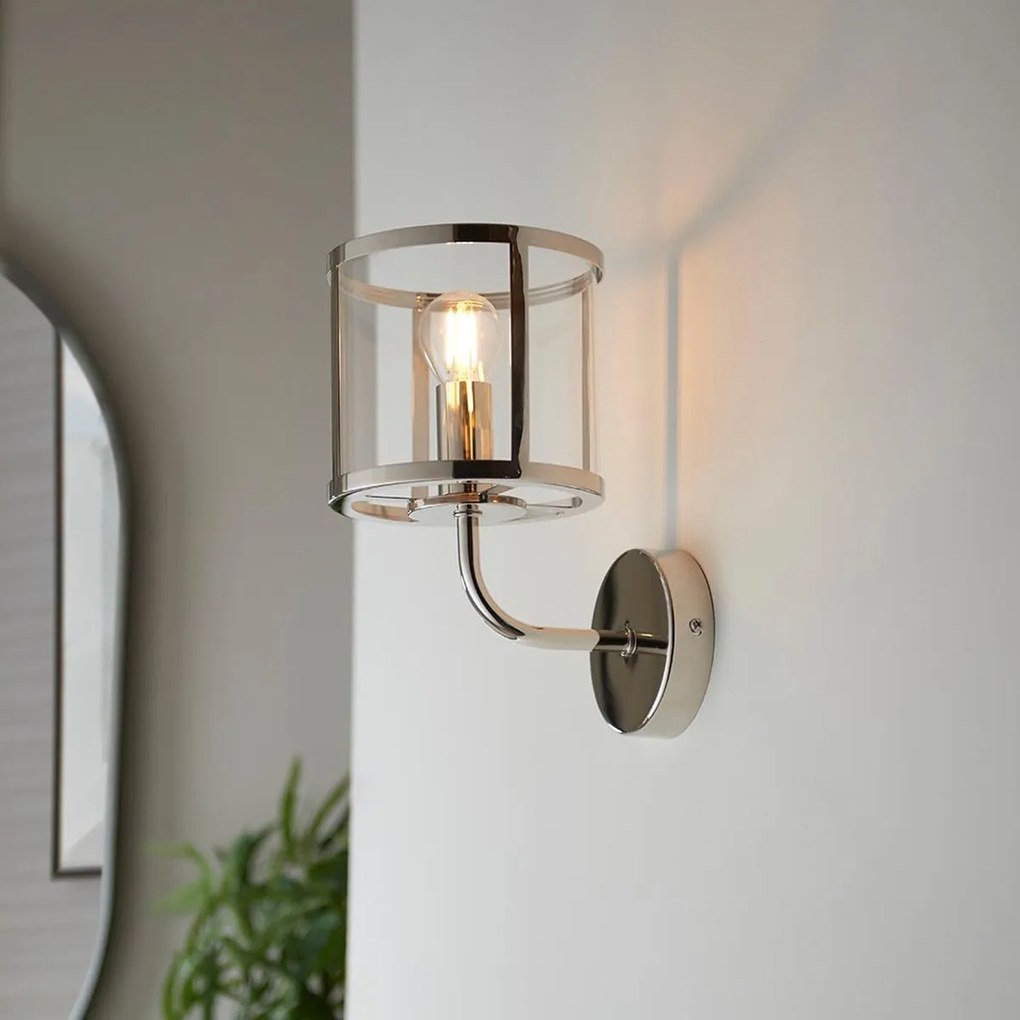 Endon glamour modern fali lámpa hopton nikkel átlátszó end106003