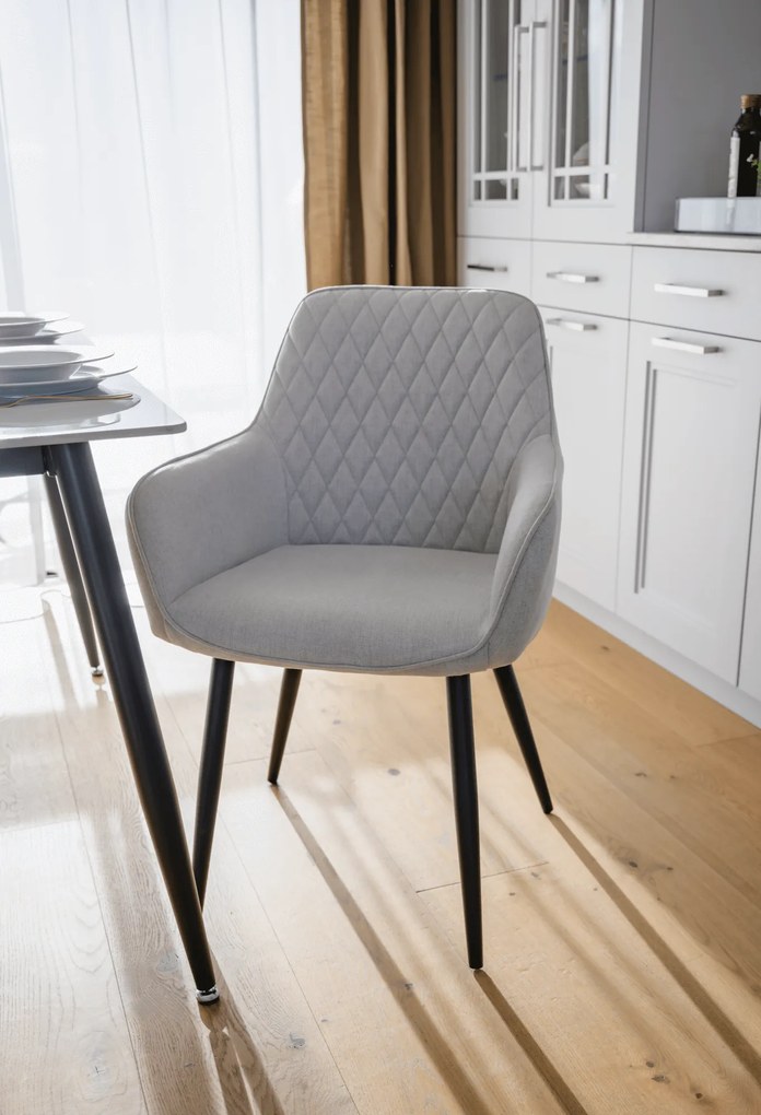 Design fotel, világosszürke/fekete, OSKOR