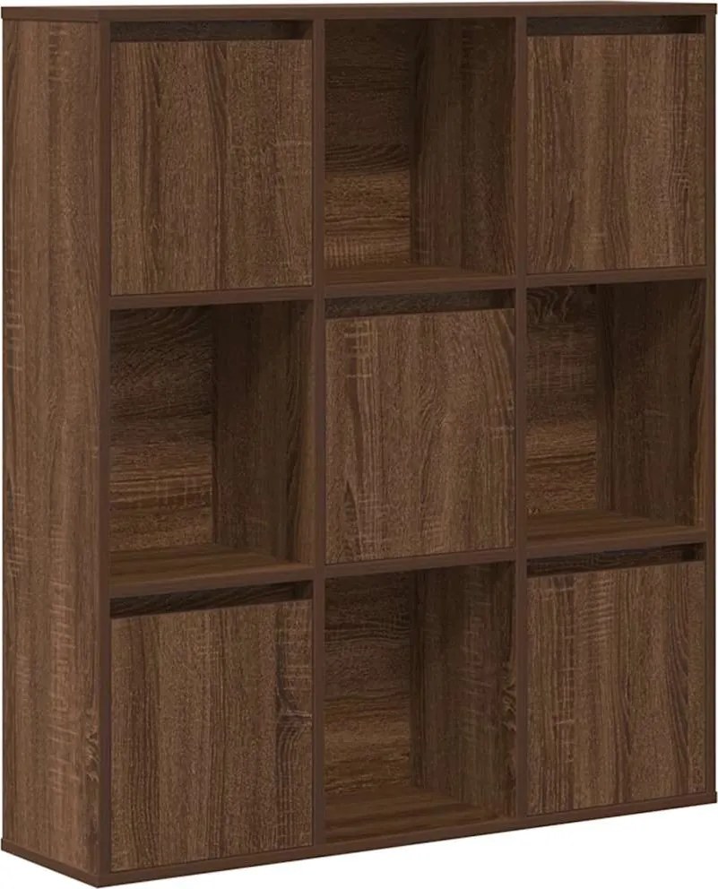 vidaXL barna tölgy színű szerelt fa könyvszekrény 89x24x101,5 cm
