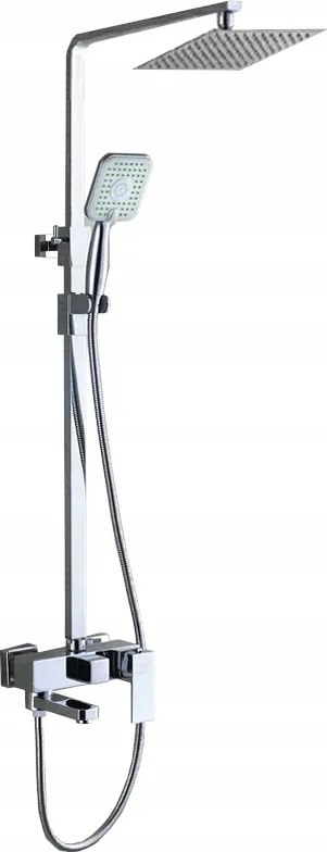 Zuhanyszett Esőztető Kifolyócső Króm