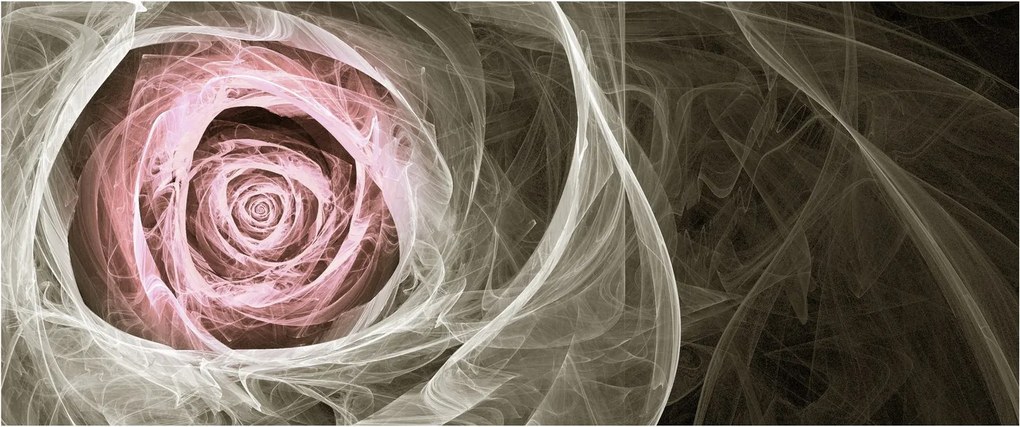 Kép - Absztrakt rózsa világos rózsaszín (120x50 cm)