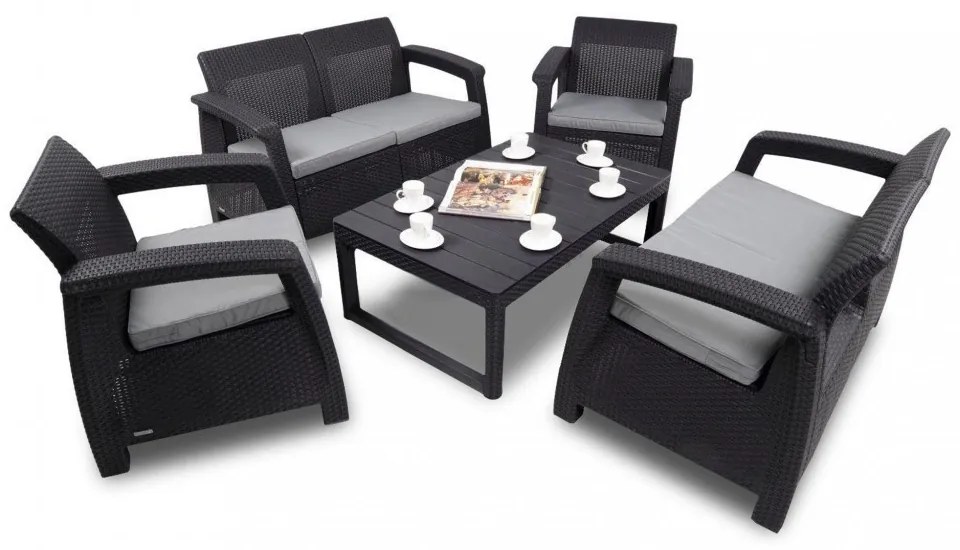 Corfu Large II Lyon 6+1 kerti bútor garnitúra szett