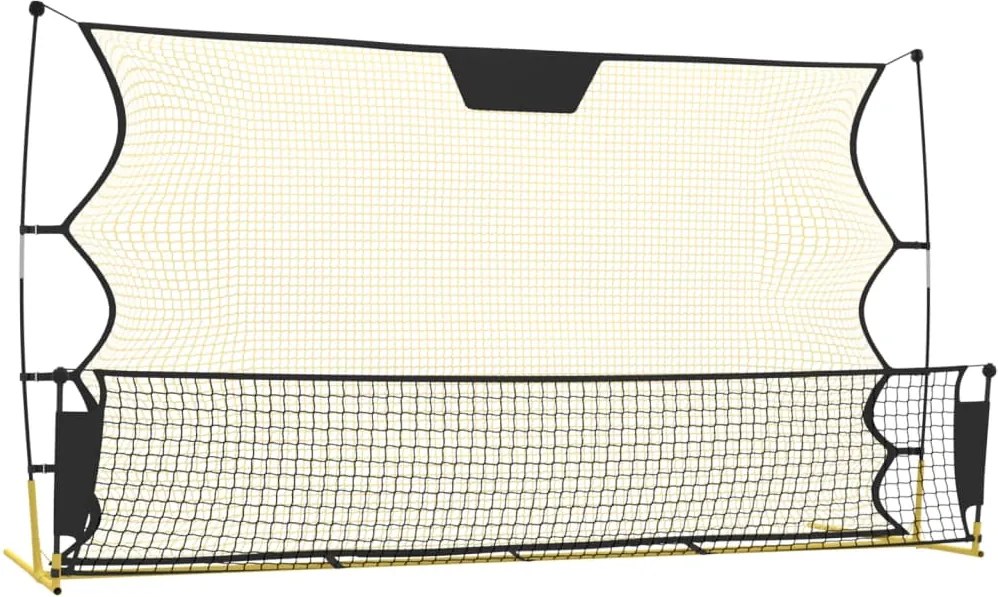 vidaXL fekete és sárga poliészter foci-visszapattanó háló 183x85x120cm