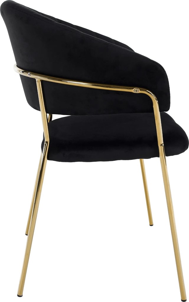 Design étkezőszék, fekete Velvet szövet/gold króm arany, DASMIN TYP 1