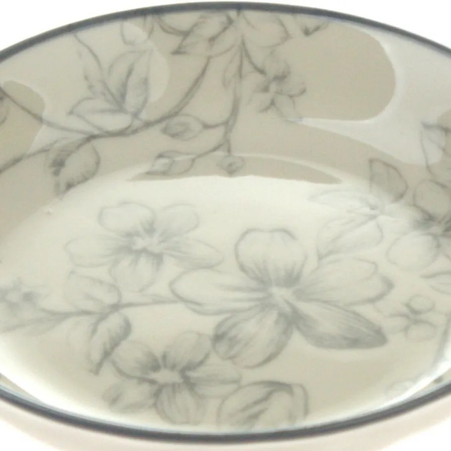 6 db desszert tányér szett Finom virágok 10 cm,szürke