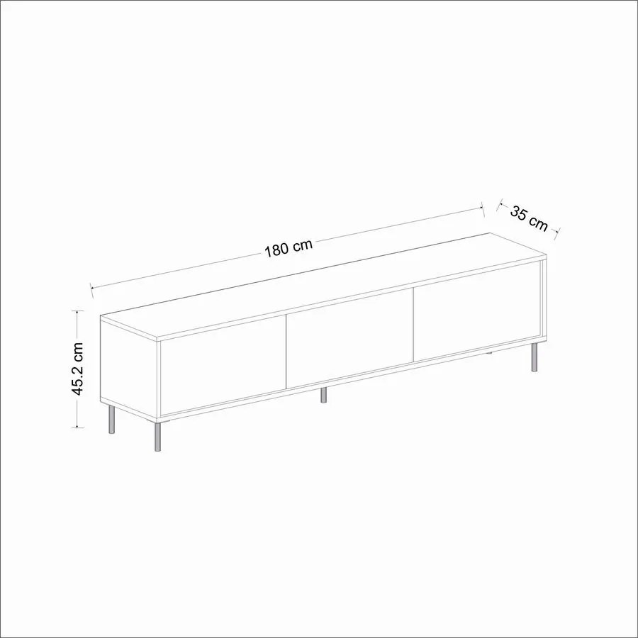 TV szekrény Imaj - White, Gold