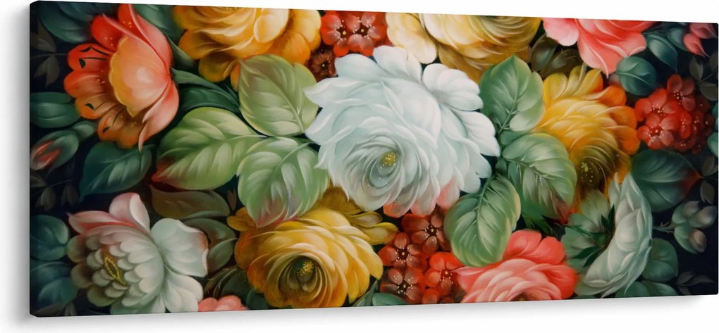 A festett virágcsokor képe (120x50 cm)