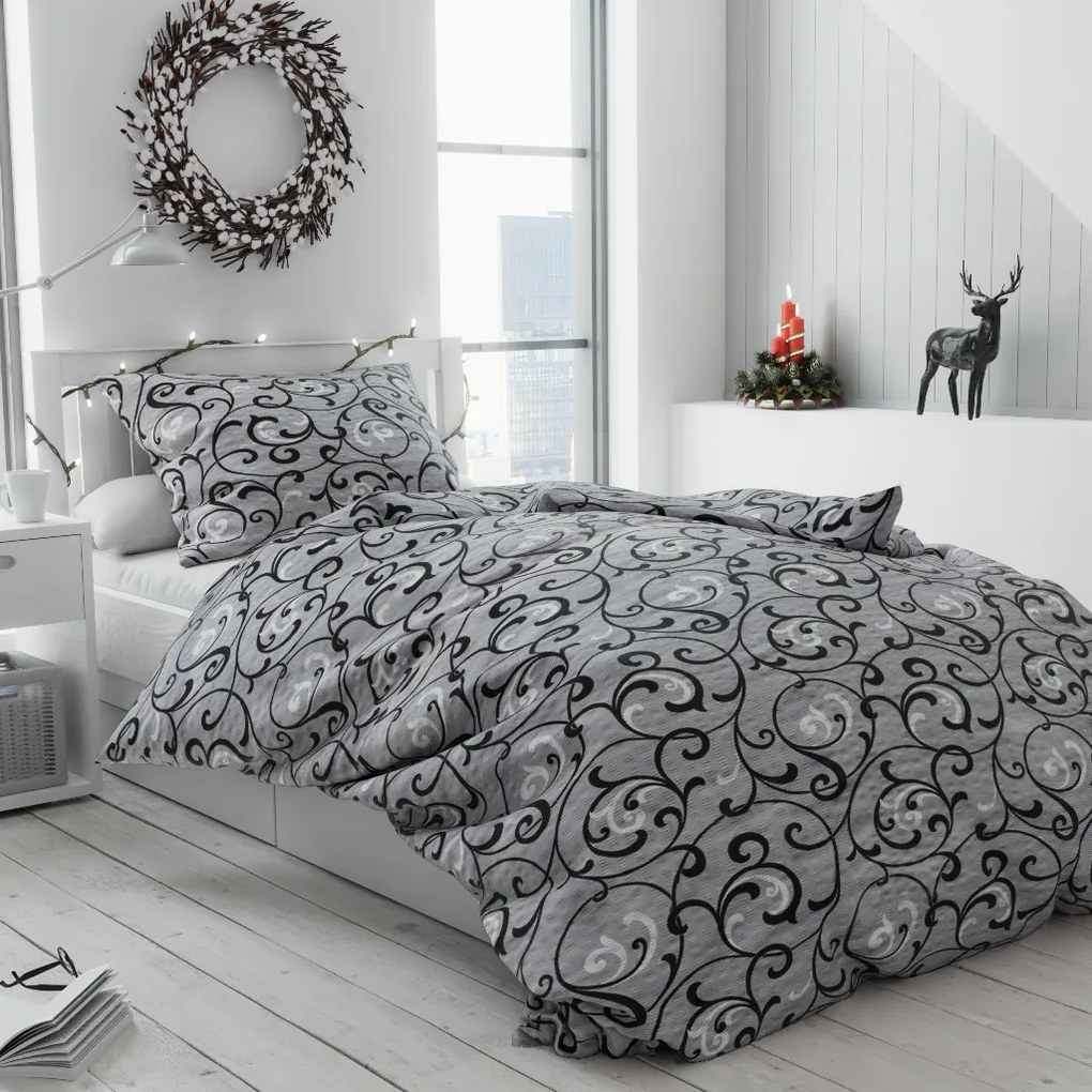 Krepp ágyneműhuzat Orient szürke