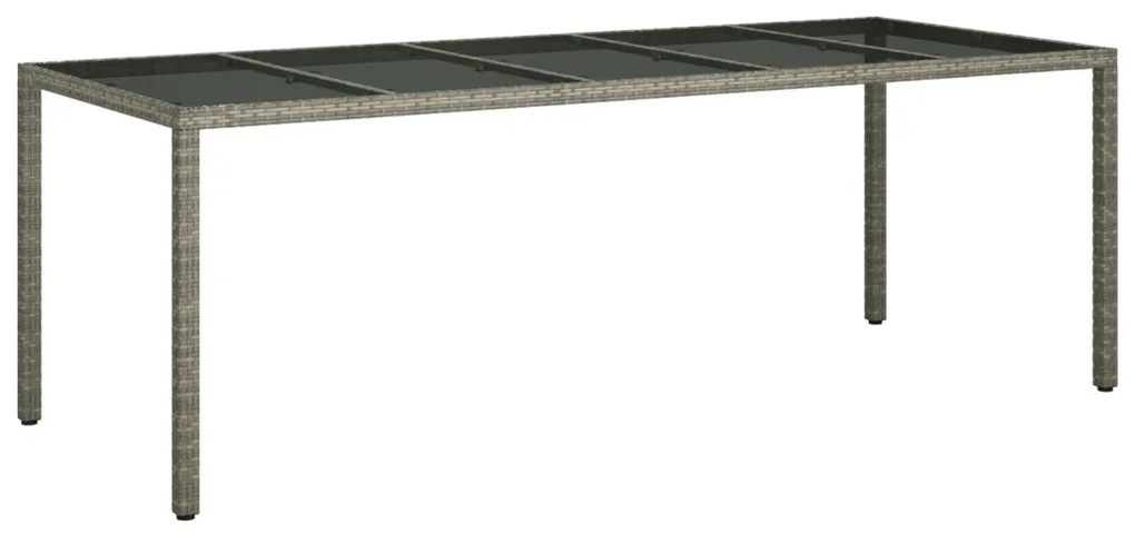 Kerti Étkezőasztal Szürke 250x100x75 cm Polirattan