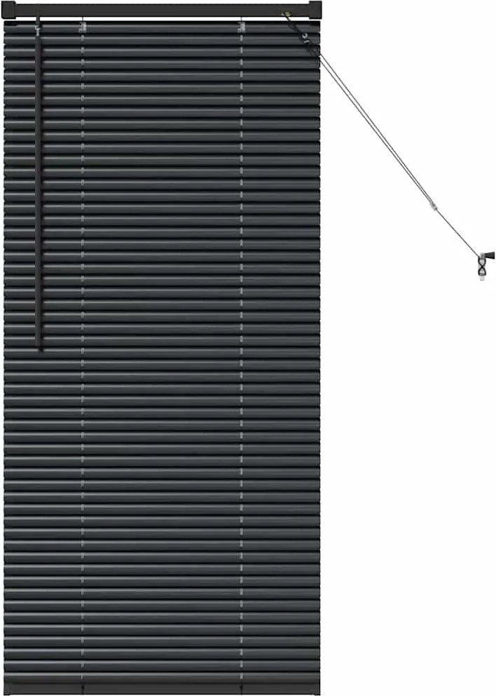 vidaXL Zsalugáter Redőnyök Fekete 60 x 2,5 x 130 cm Alumínium