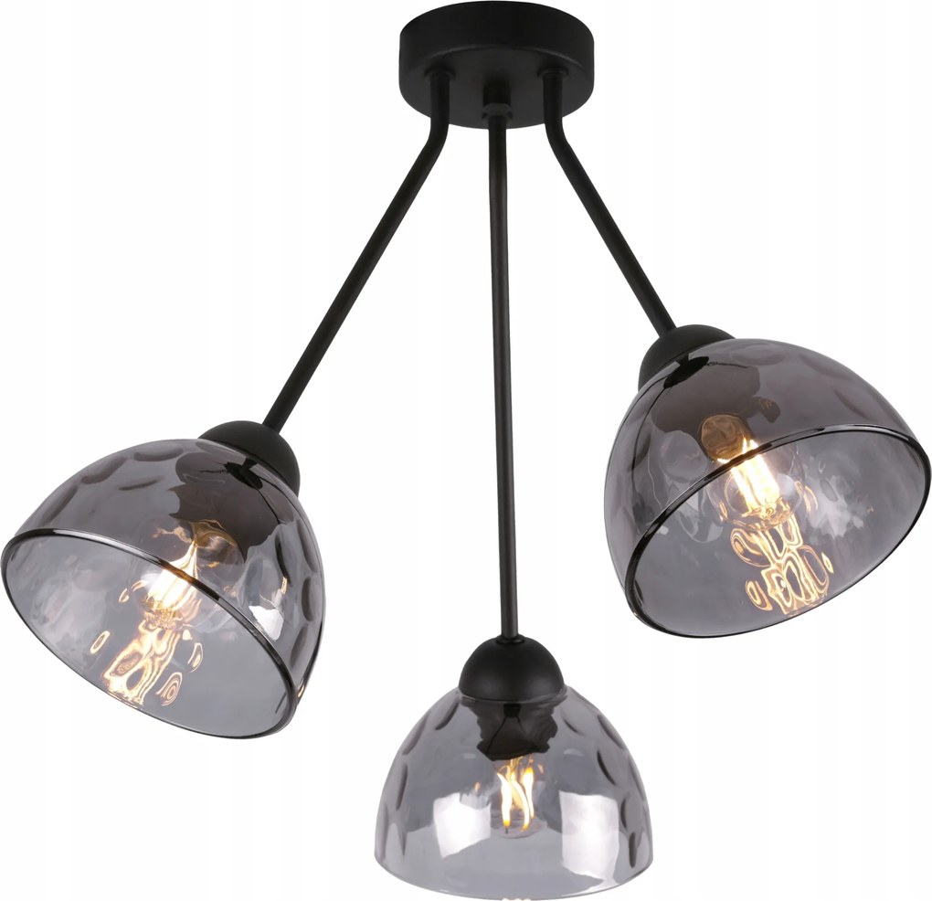 Mennyezeti Lámpa Függő Csillár Fekete Grafit Üveg Konyhába Nappaliba