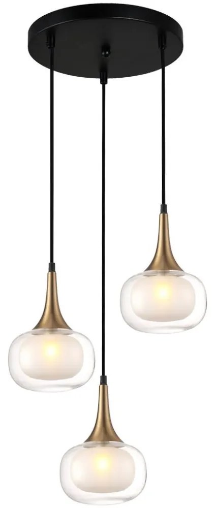 ITALUX PND-99709-3A-BRO-CL - Csillár zsinóron KONILA 3xG9/10W/230V