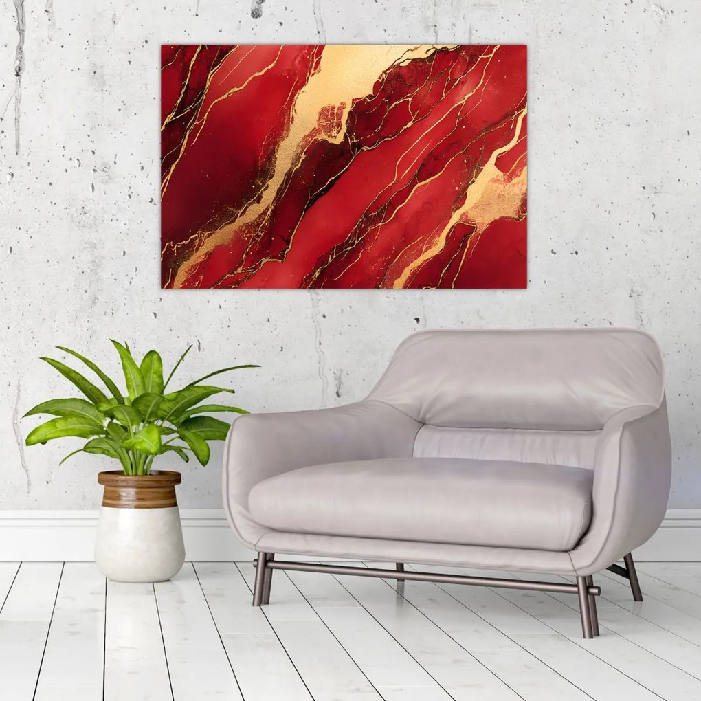 Kép - Vörös-arany márvány (90x60 cm)
