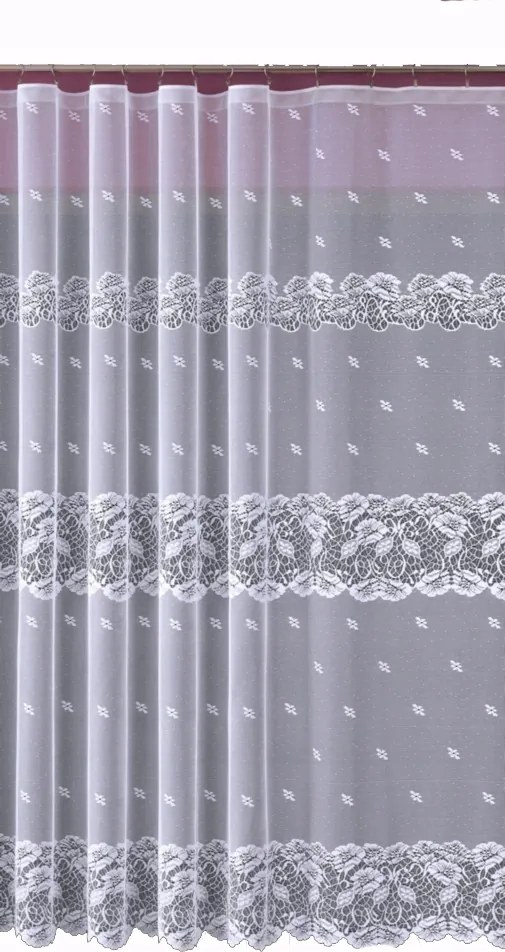 Mg Függöny jacquard 638/34 Fehér 200X250 G szalaggal