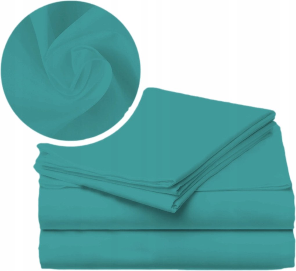 Lapos lepedő 220x200 cm, hagyományos, gumírozás nélkül, 100% pamut, türkiz