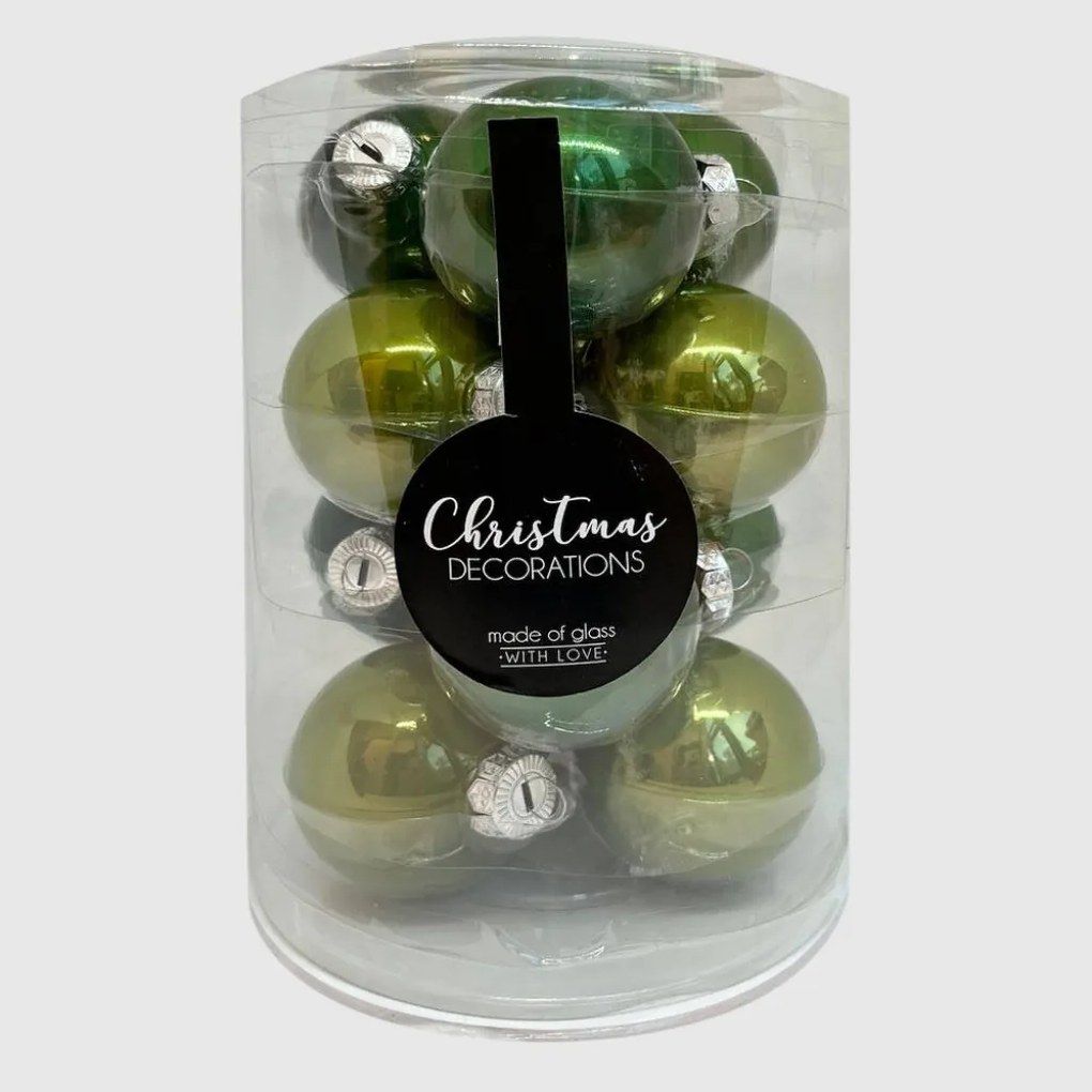 New Green &#039;21 üveg karácsonyi gömb szett 12*6cm