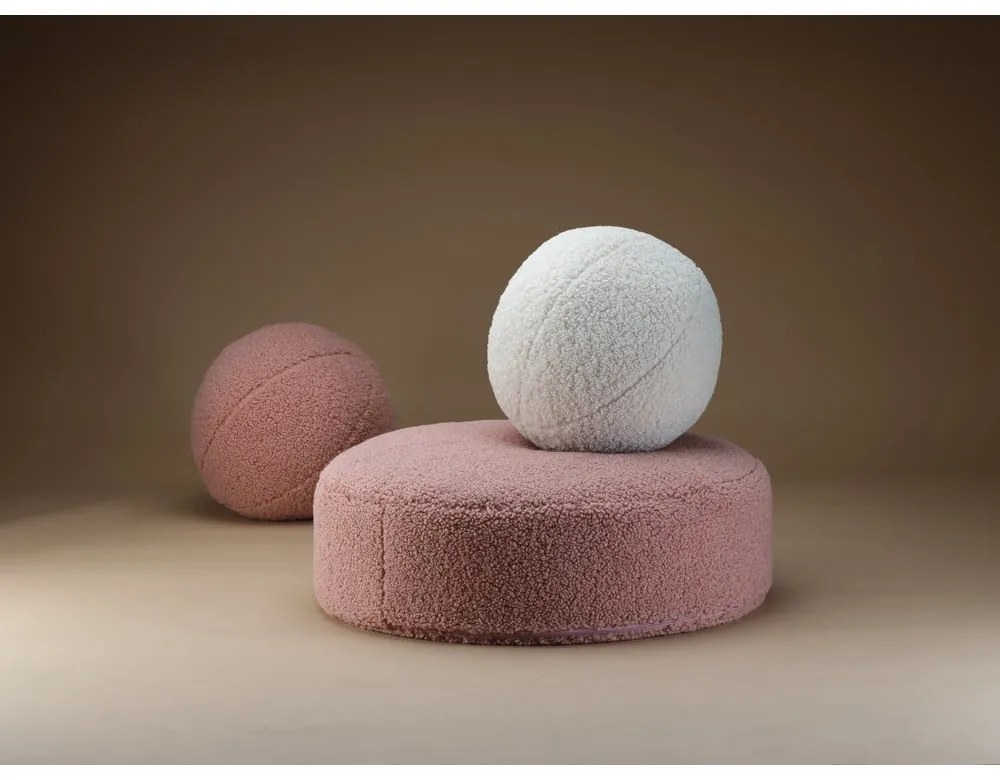 Rózsaszín buklé gyerek babzsákfotel Round – Wigiwama