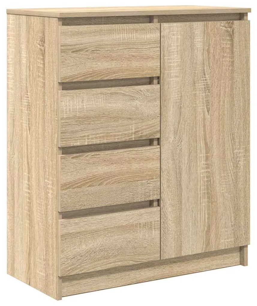 sonoma tölgy szerelt fa tálalószekrény fiókos 71x35x84 cm