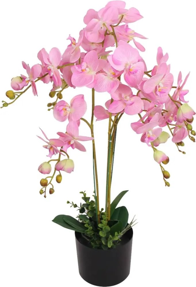 vidaXL cserepes rózsaszín műorchidea 75 cm