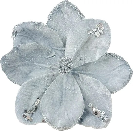 Ezüst Színű Magnólia Karácsonyfára Világosszürke magnólia karácsonyfadísz virágok