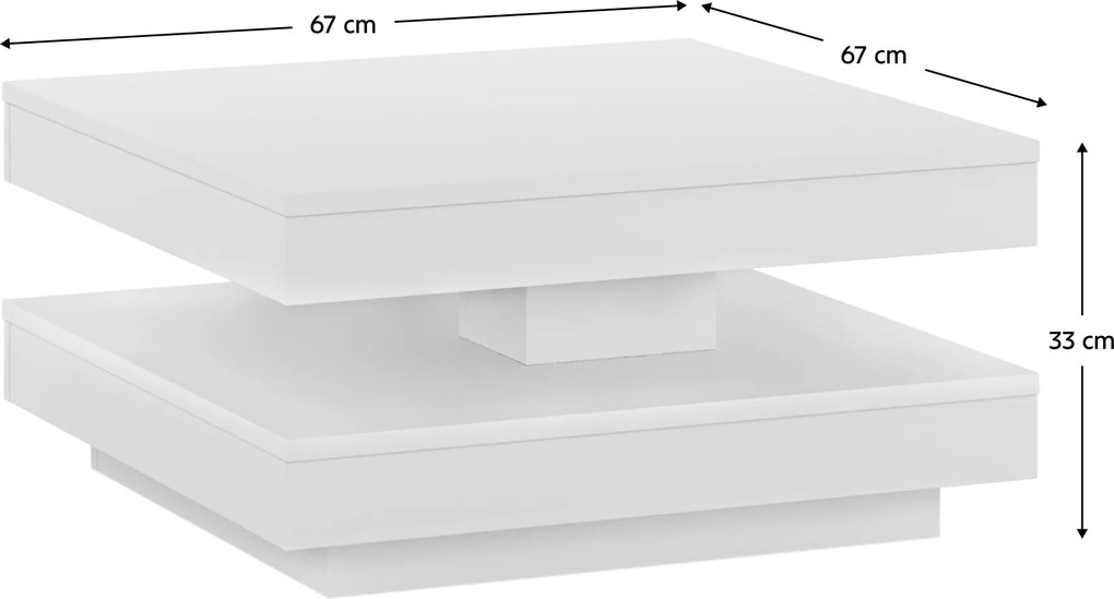 Dohányzóasztal, fehér, MANDY