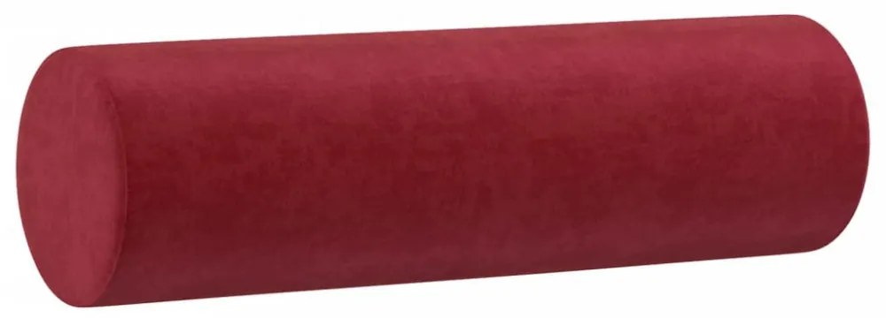 2 db bordó bársony díszpárna Ø15 x 50 cm