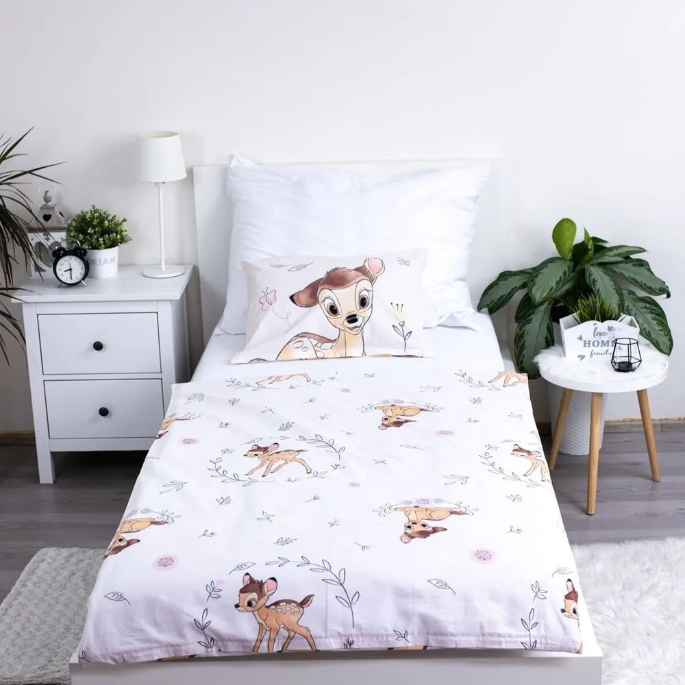 Pamut gyerek ágyneműhuzat babaágyhoz 100x135 cm Bambi "Beige" – Jerry Fabrics