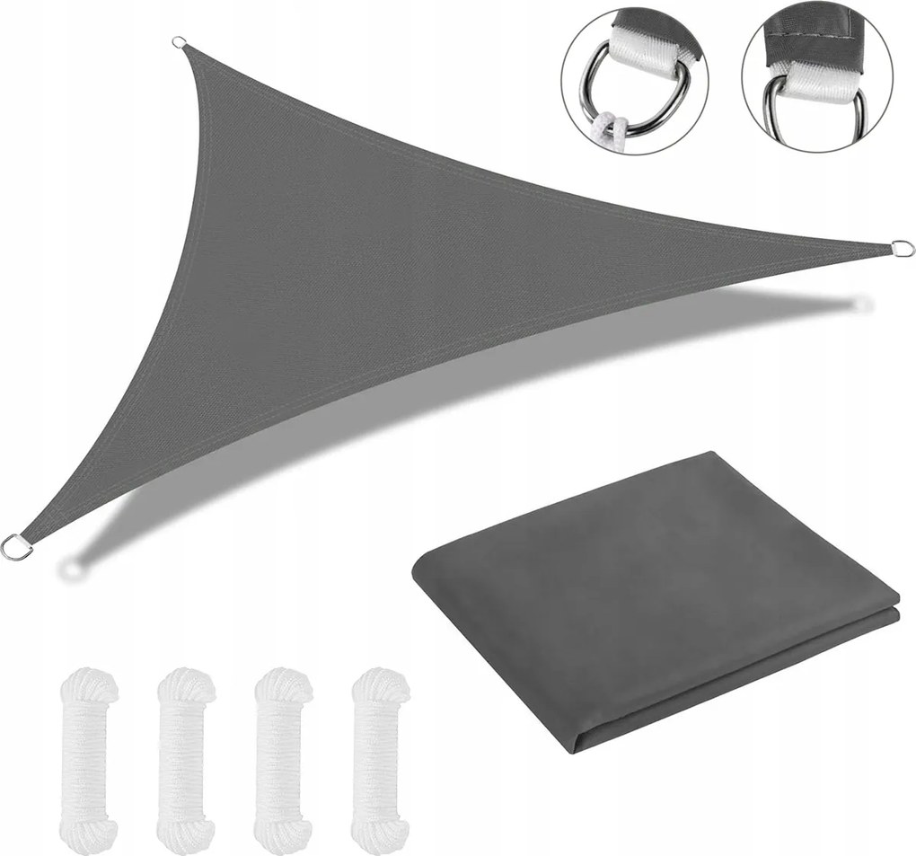 Kerti Napvitorla Teraszra Vízálló Háromszög Alakú 3x3x3 Szürke