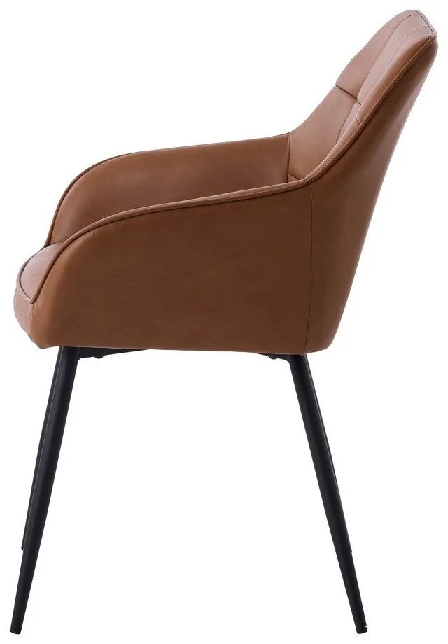 Barna kárpitozott karfás étkezőfotel szett 2 db-os Nolan Square – Unique Furniture