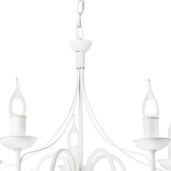 Csillár láncon DONATO 5xE14/40W/230V fehér