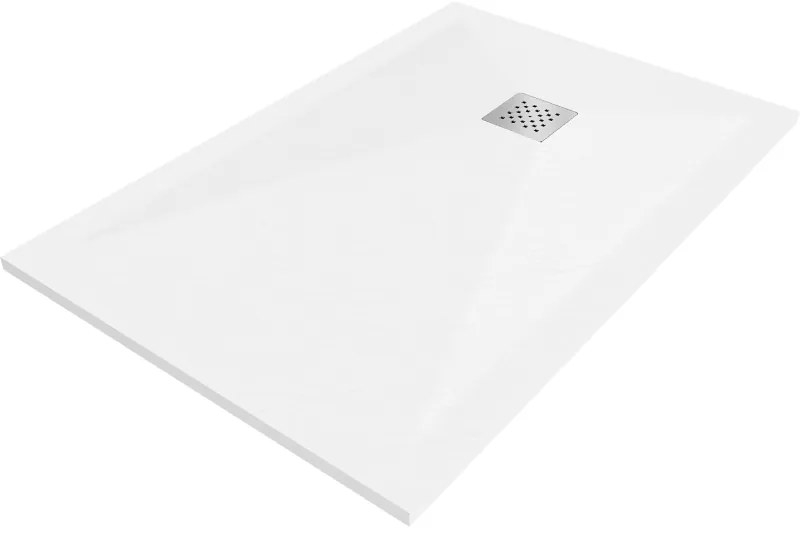 Mexen Stone+, téglalap alakú ásványi kompozit kád 140 x 70 cm, fehér, 44107014