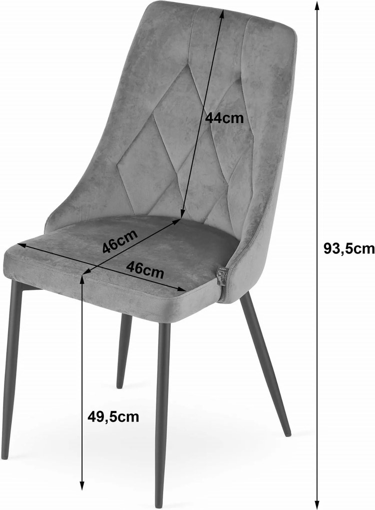 AKCIÓ Fekete bársony ebédlőszék IMOLA II. osztály