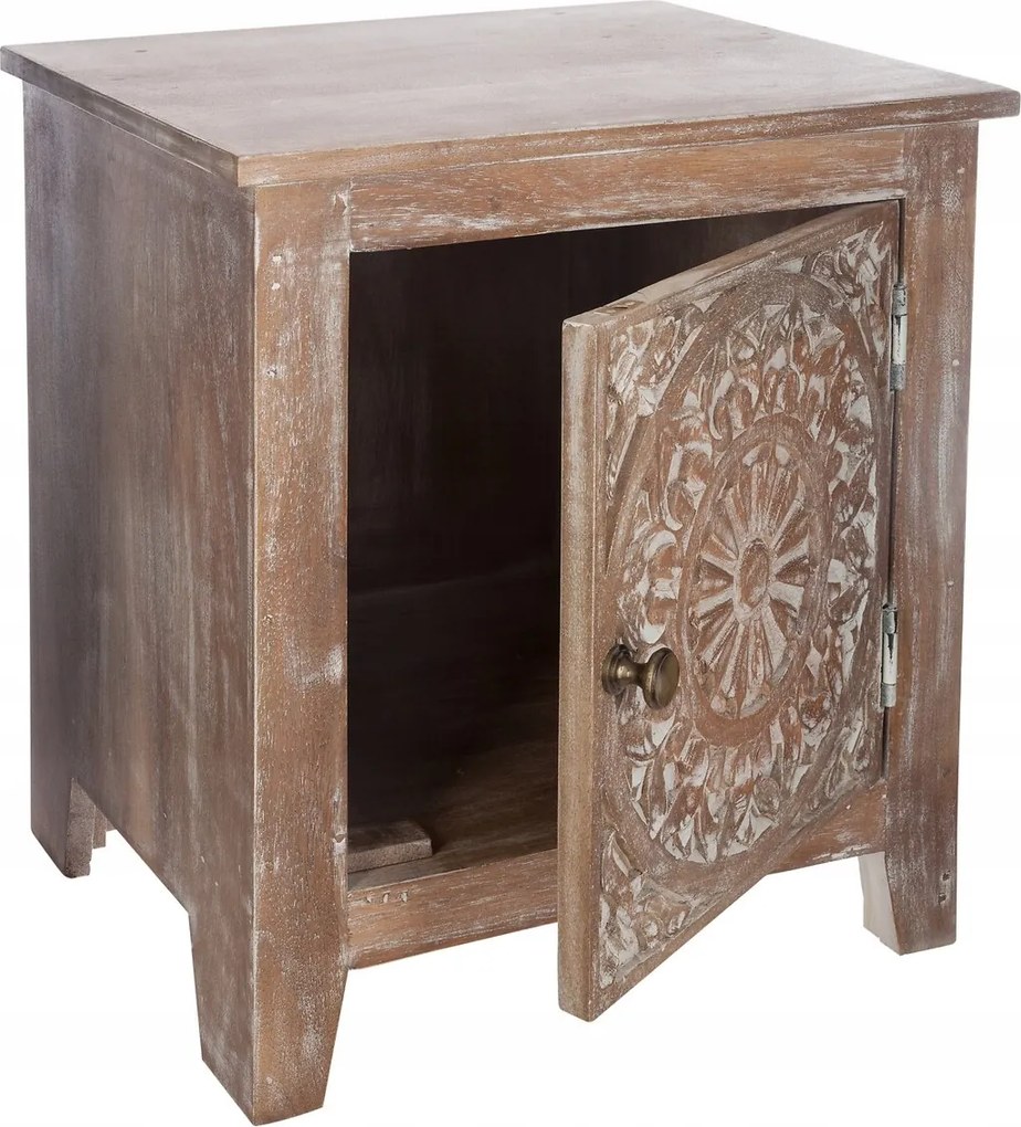 Shirel éjjeliszekrény barna 40x44x35 cm csiszolt négyzet alakú viktoriánus