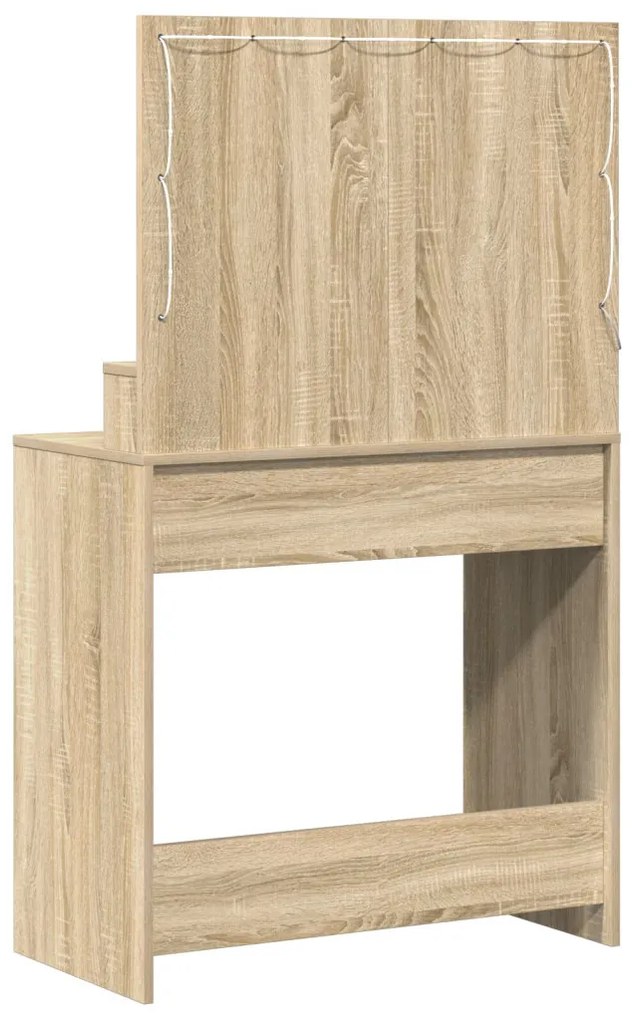 LED Fényes Sminktükör Sonoma Tölgy 79x41x135 cm