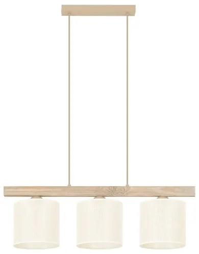 Brilagi - Csillár zsinóron FOREST 3xE27/15W/230V fenyő/barna/krémes