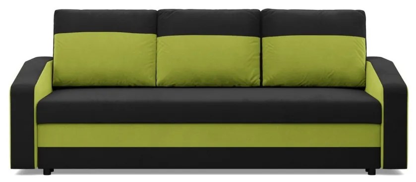 Hewlet kanapéágy, szövet anyag, hab töltet, fekete - zöld