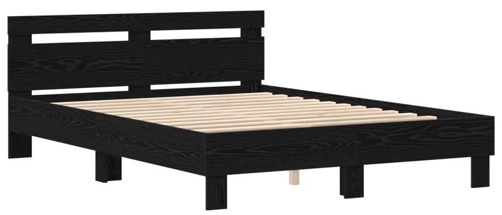 Fekete Ágykeret Fekete tölgy Fa 140 x 190 cm Tartós