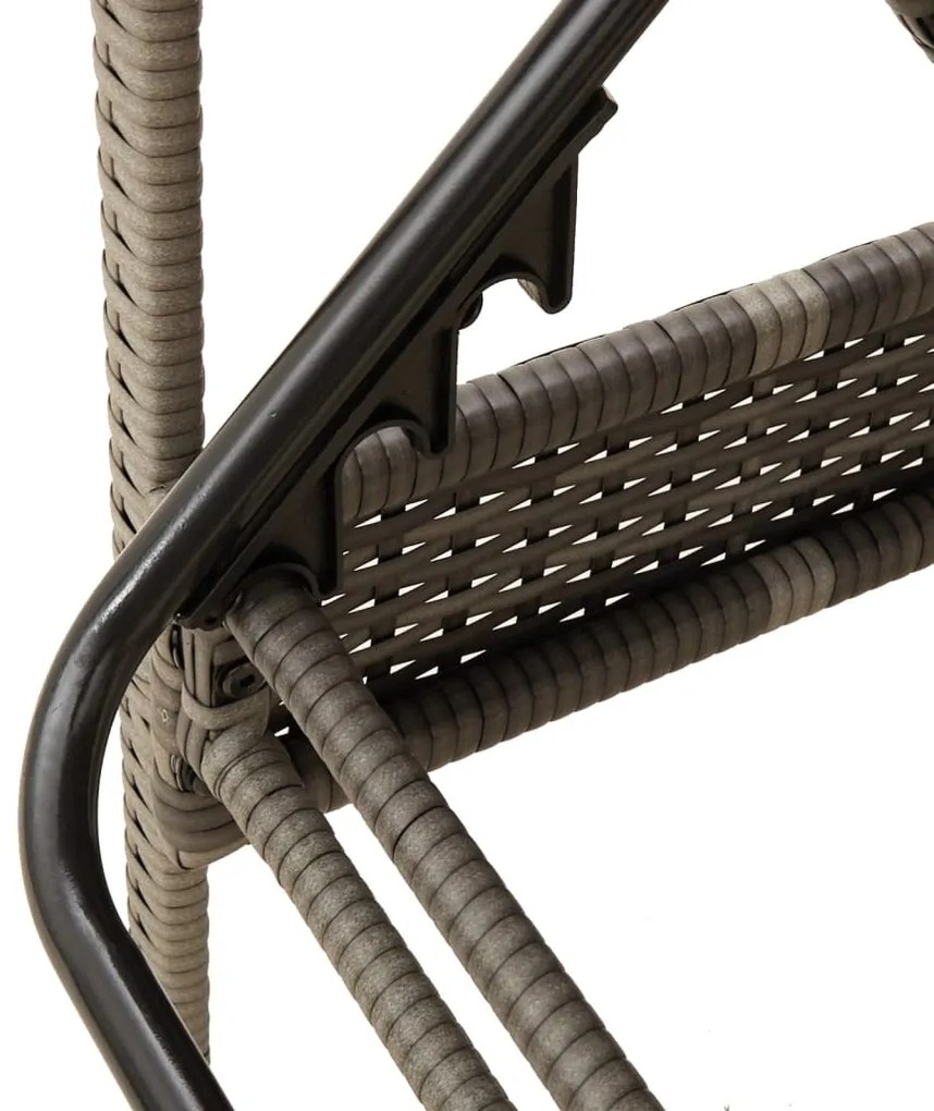 szürke napozóágy párnával 63 x 200 x 81 cm polyrattan (csak az USA-ban)