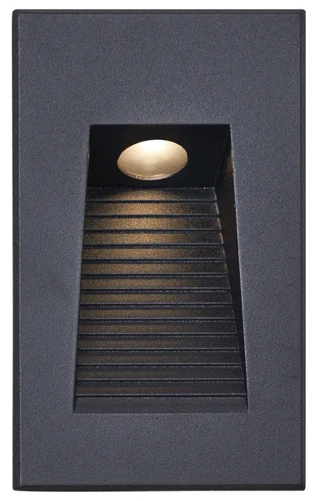 Modern Süllyesztett Fali Lámpa Fekete 7cm LED-del IP65 - Trem