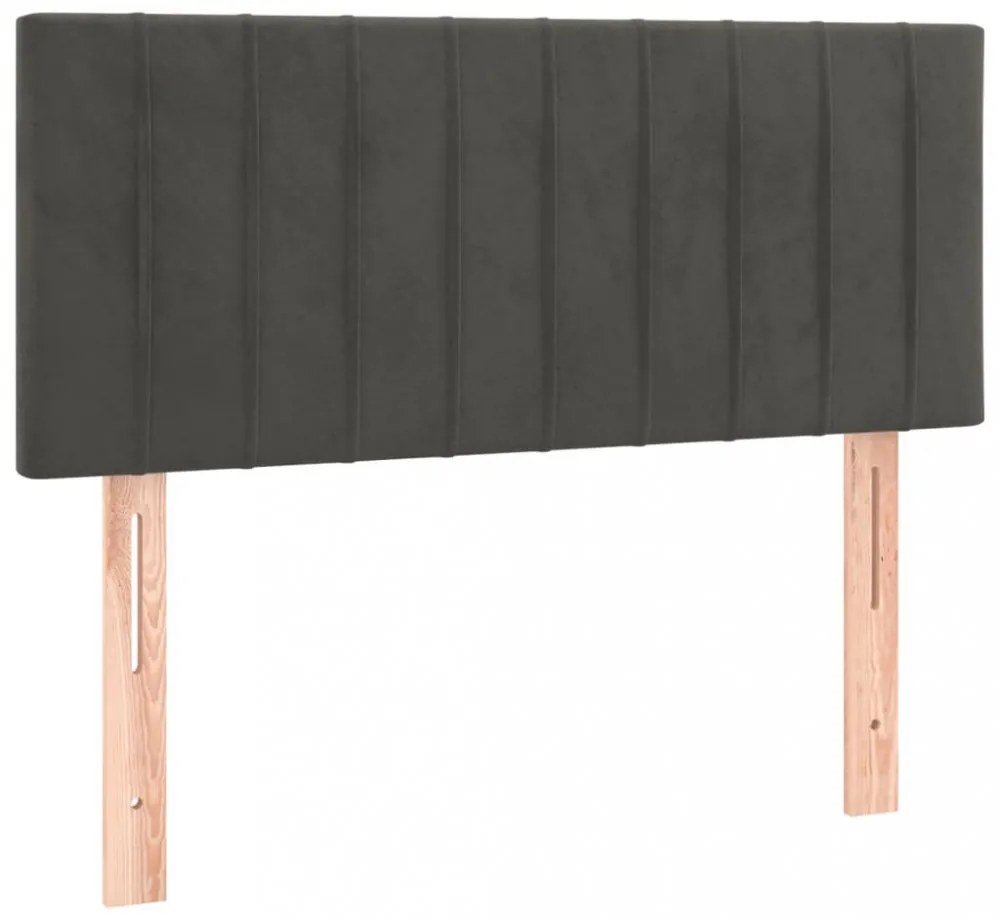 sötétszürke bársony LED-es fejtámla 80 x 5 x 78/88 cm