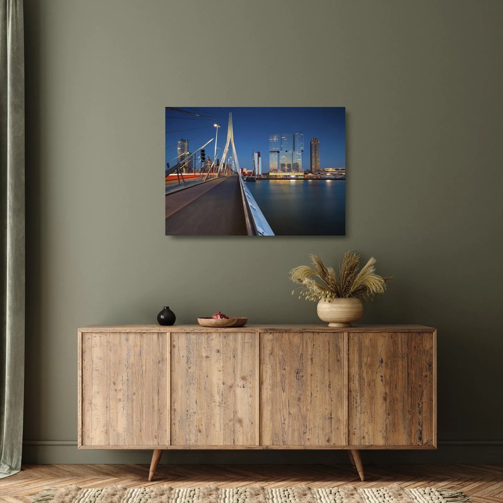 Kép - Alkonyat Rotterdamban, Hollandia (üvegen) (70x50 cm)