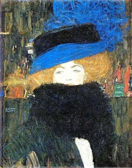 Klimt-Színes hajú hölgy üvegkép, falikép