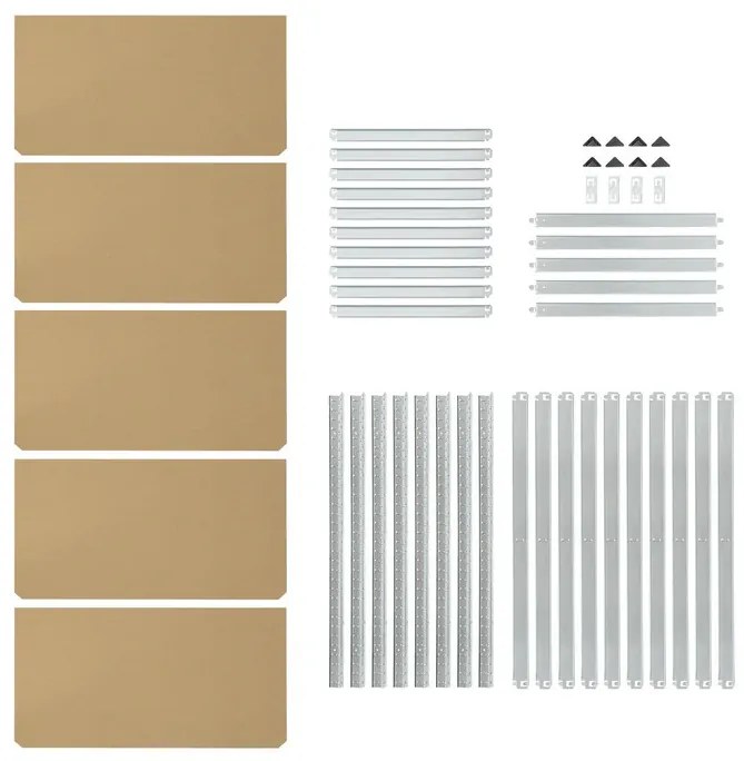 Juskys Polc 200x100x60 cm - ezüst