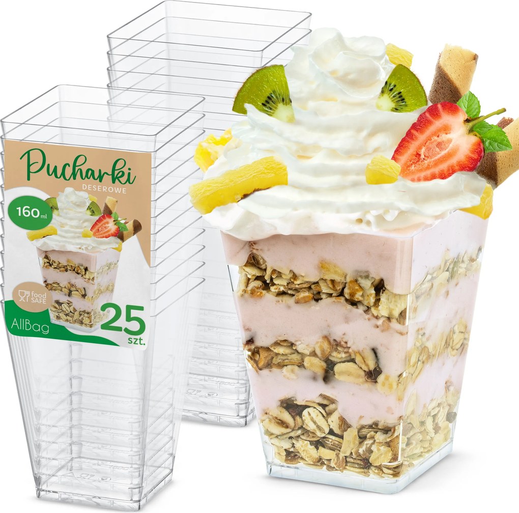 Piramis pohár Desszertekhez 160ml 25 darabos készlet SNACK-ekhez
